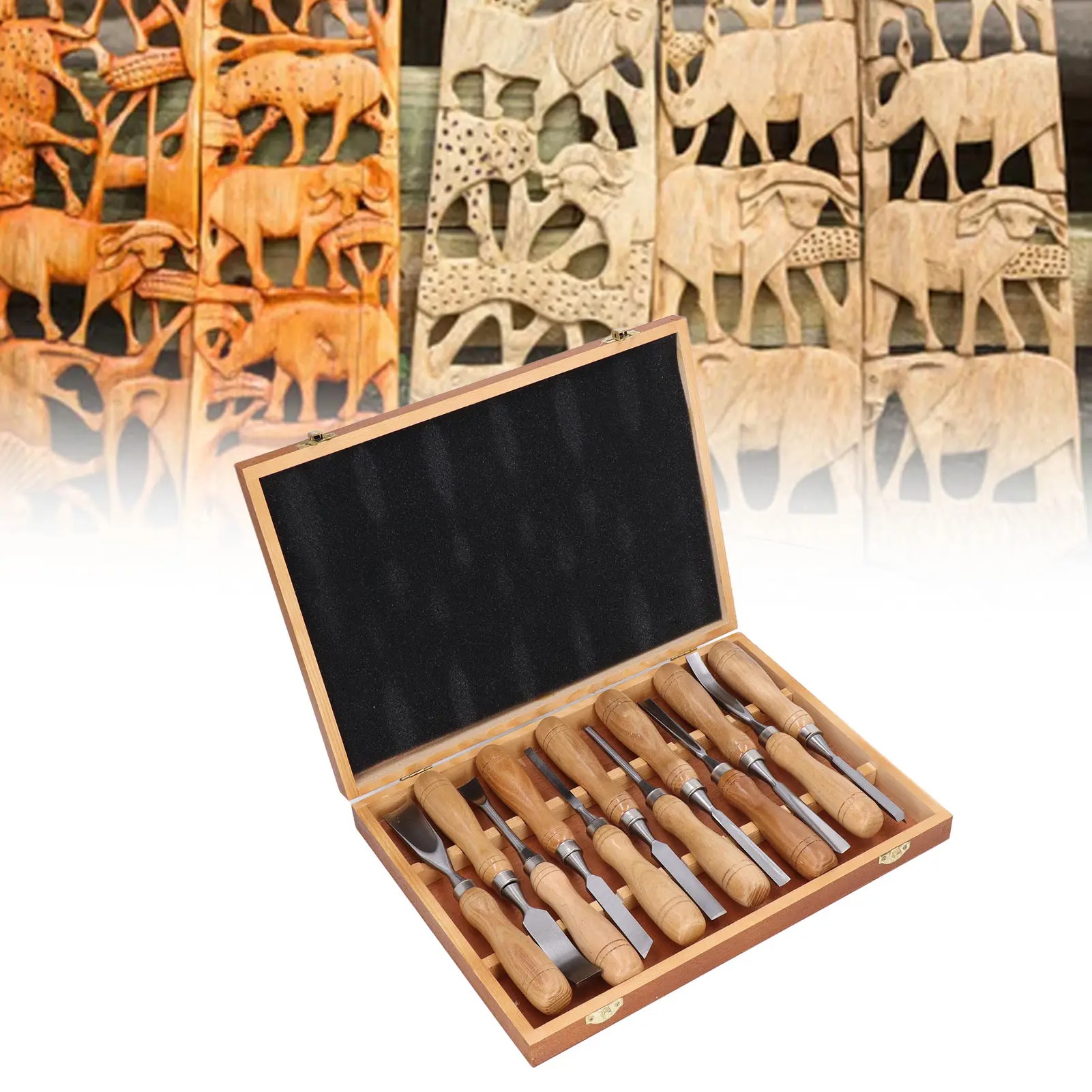 Wood Chisel Set - 12 adet/takım ahşap oyma aletleri, CRV