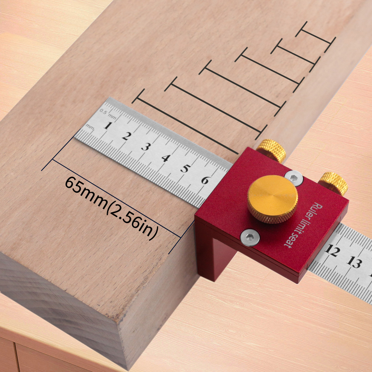 Woodworking Carpenter - 30 cm/12 Inç Kazıma Cetvel 90