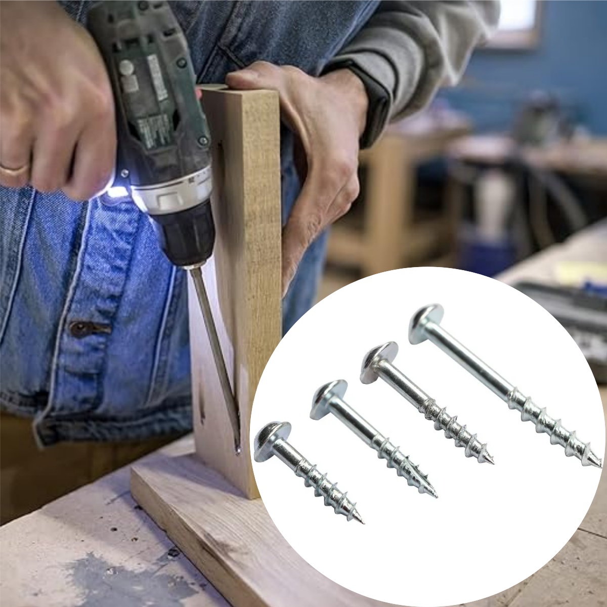Woodworking Hacks - 100 Adet Çinko Kaplama Phillips Cep