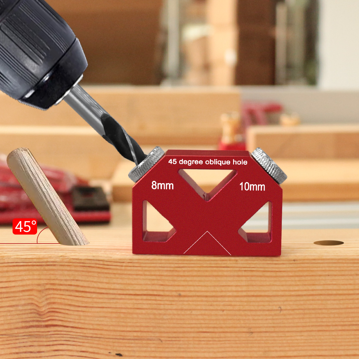 45 °   Açısal Delik Delme Pozi - Woodworking Hacks incelemesi ve fiyatı